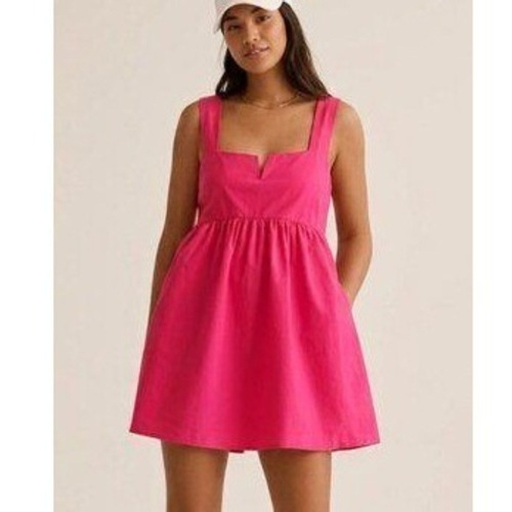 Daily Practice Notch Neck Mini‎ Dress Vivid Fuchsia Hot Pink size XL